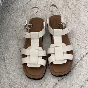 White Everlane fisherman sandals
